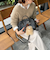 カシミヤ混ヘアリー2WAYプルオーバーニット