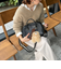 カシミヤ混ヘアリー2WAYプルオーバーニット