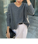 カシミヤ混ヘアリー2WAYプルオーバーニット