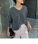 カシミヤ混ヘアリー2WAYプルオーバーニット
