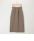 シルクネップヘリンボン柄ベルト付きスカート
