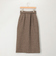 シルクネップヘリンボン柄ベルト付きスカート