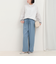 サイドラインデニムワイドパンツ