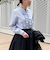 前立てフリルノーカラーブラウス