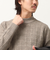グレンチェック　モックネックニット