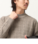グレンチェック　モックネックニット