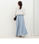 シアーデニムパネルフレアスカート