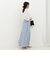 シアーデニムパネルフレアスカート