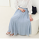 シアーデニムパネルフレアスカート