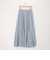 シアーデニムパネルフレアスカート