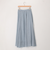 シアーデニムパネルフレアスカート