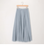 シアーデニムパネルフレアスカート
