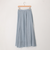 シアーデニムパネルフレアスカート
