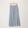 シアーデニムパネルフレアスカート