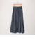 シアーデニムパネルフレアスカート