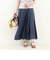 シアーデニムパネルフレアスカート