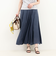 シアーデニムパネルフレアスカート