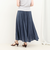 シアーデニムパネルフレアスカート