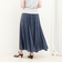 シアーデニムパネルフレアスカート