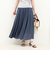 シアーデニムパネルフレアスカート
