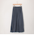 シアーデニムパネルフレアスカート