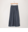 シアーデニムパネルフレアスカート