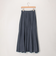 シアーデニムパネルフレアスカート