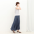 シアーデニムパネルフレアスカート