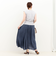 シアーデニムパネルフレアスカート