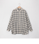 ウエスト絞りチェックシャツ