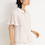 バックサテンフレアスリーブブラウス