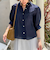 5分袖衿フリルブラウス