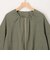麻調ノーカラーホイップスリーブブルゾン