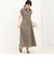 ウエストベルト開き襟ワンピース