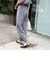 《セットアップ対応》リネンライクシャンブレーワイドパンツ