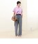 《セットアップ対応》リネンライクシャンブレーワイドパンツ