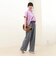《セットアップ対応》リネンライクシャンブレーワイドパンツ
