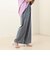 《セットアップ対応》リネンライクシャンブレーワイドパンツ