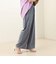 《セットアップ対応》リネンライクシャンブレーワイドパンツ