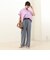 《セットアップ対応》リネンライクシャンブレーワイドパンツ