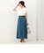 麻調シアーラップ風フレアスカート