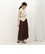 麻調シアーラップ風フレアスカート