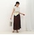 麻調シアーラップ風フレアスカート