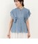 シアーデニムウエスト切替ブラウス