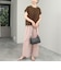 ジャージーピンタックサイド切替プルオーバーカットソー