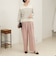 スーパーストレッチ ボーダーVネックプルオーバーニット