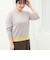 カシミヤ100％配色Vネックプルオーバーニット