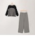 《セットアイテム》ビスチェ風トップス×ストレートパンツセットアップ