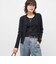 《アンサンブル対応》《手洗い可能》カシミヤ混リブUネックプルオーバー