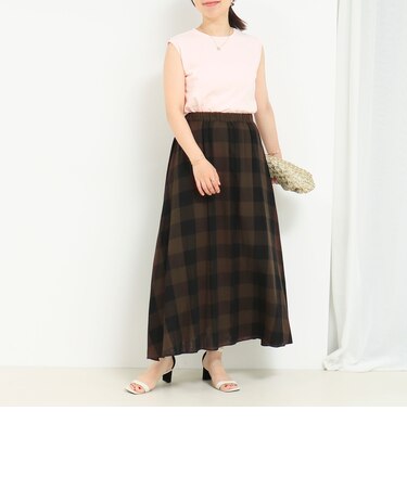 エムズグレイシー リバーシブルフレアースカート 217622 40 レッド  